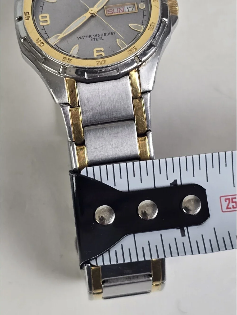 Armitron Mens Watch 39mm Two Tone Bracelet Day Date 165ft New Battery VGC